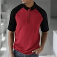 thumbnail image 1 of Homeyce Mens Henley Short Sleeve T-Shirt Crewneck Button Shirts Raglan Short Sleeve T Shirts Basic Casual Classic Tee Shirt,Red M, 1 of 5