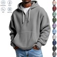 thumbnail image 1 of Homeyce Mens Long Sleeve Shirts Waffle Hoodie Sweatshirt Zipper Drawstring Long Sleeve Shirts,Red 2XL, 1 of 5