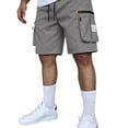thumbnail image 1 of Homeyce Mens Military Cargo Shorts Multi-Pocket Elastic Waist Shorts Drawstring Ripstop Straight Leg Camo Cargo Shorts Relaxed Fit Hiking Casual Classic Travel Bermuda Shorts,Gray M, 1 of 4
