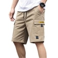 thumbnail image 1 of Homeyce Mens Military Cargo Shorts Multi-Pocket Elastic Waistband Short Drawstring Ripstop Straight Leg Cargo Shorts Stretch Military Work Casual Lightweight Beach Shorts,Brown L, 1 of 4