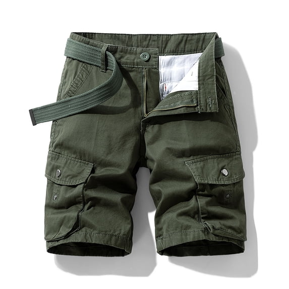 Homeyce Mens Military Cargo Shorts Multi Pockets Twill Elastic Waist Shorts Pants Drawstring Ripstop Straight Leg Camo Cargo Shorts Loose Fit Hiking Outdoor Lightweight Work Bermuda Short,Green S