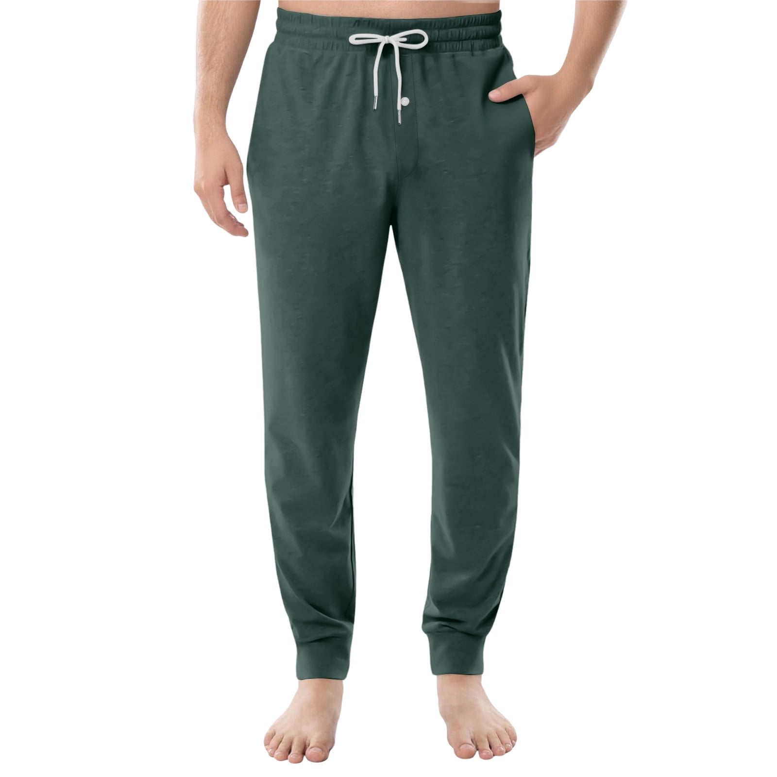 Homeyce Mens Pj Pajama Pants Bottoms Solid Color Elastic Waist Pajama ...