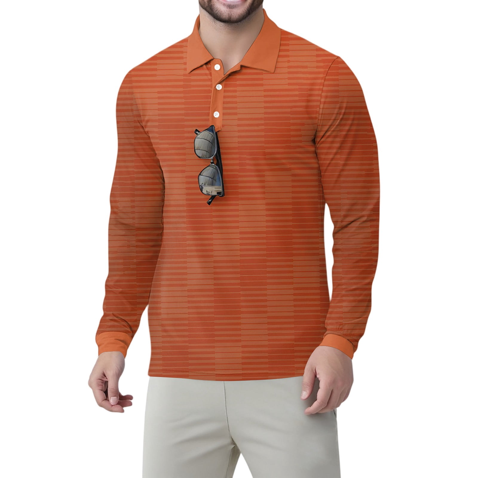 Lightweight Print Long Sleeve Polo main image 1