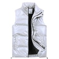 thumbnail image 1 of Homeyce Mens Puffer Vest Quilted Waterproof Windproof Outerwear Vest Zipper Sleeveless Vest Jacket with Pockets Warm Winter Casual Puffy Lightweight Jacket Outerwear for Work Travel Outdoor,White L, 1 of 4