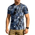 thumbnail image 1 of Homeyce Mens Short Sleeve Camo Shirts Camouflage Button Camo Shirt Casual Basic Crew Neck T-Shirts Pullover Tees Tops,Blue 3XL, 1 of 5