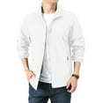 thumbnail image 1 of Homeyce Mens Waterproof Sun-Protective Jackets Lightweight Zip Up Windbreaker Jacket with Pocket Casual Loose Fit Outdoor Coat Upf 50+ Long Sleeve Sun Shirts,White 2XL, 1 of 8