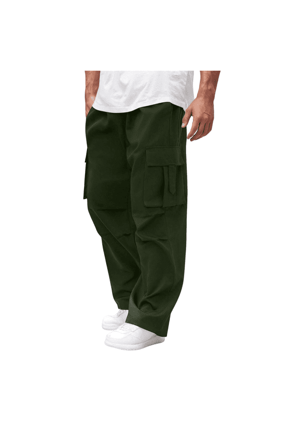 Military Pants Men's Durable Ripstop Elastic Waist Pants Breathable Water Resistant Construction Pants Work Outdoor Quick Dry Pants with Multi Pockets,Deep Green L