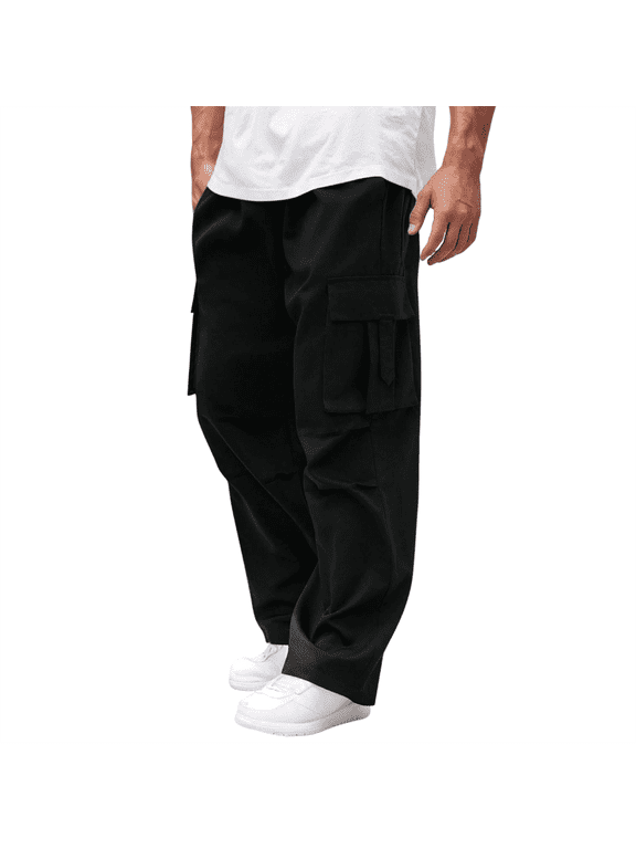 Military Pants Men's Water Resistant Ripstop Cargo Pants Elastic Waist Breathable Construction Pants Multi Pockets Work Outdoor Pants,Black 2XL