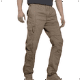 thumbnail image 1 of Homeyce Military Work Pants for Men Water Resistant Durable Ripstop Military Pants Elastic Waist Breathable Hiking Pants Multi Pockets Work Outdoor Pants,Khaki 3XL, 1 of 4