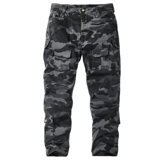 Homeyce Military Work Pants for Men Waterproof Durable Ripstop Military Camo Pants Elastic Waist Breathable Military Hiking Pants Multi Pockets Construction Carpenter Athletic Joggers,Gray XL