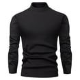 thumbnail image 1 of Homeyce Men's Mock Turtleneck Long Sleeve Shirt Long Sleeve Mock Turtleneck Shirt Casual Basic Stretch Slim Fit Undershirt Lightweight Turtle Neck Thermal Sweaters,Black L, 1 of 4