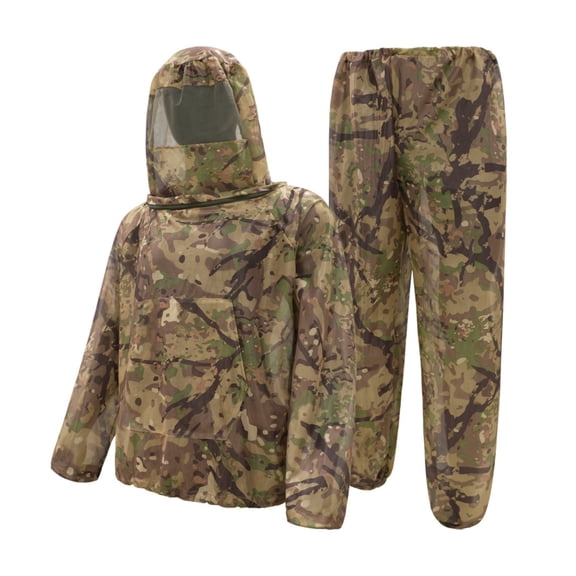 Homeyce Mosquito Jacket Bug Jacket with Hood for Men Women Mosquito Net Suits for Fishing Outdoor Protection,Brown M