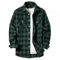 thumbnail image 1 of Homeyce Plaid Button-Down Shirts for Men Long-Sleeved Shirt Regular Fit Business Casual Dress Shirts with Pockets Collared Shirt,Green M, 1 of 4