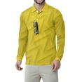 thumbnail image 1 of Homeyce Polo Shirts for Men Long Sleeve Collared Shirt Moisture Wicking Performance Lightweight Soft Button Down Polo Floral Print Quick Dry T-Shirt,Yellow 2XL, 1 of 4