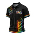thumbnail image 1 of Homeyce Polo Shirts for Men Us 250th Anniversary Usa Flag Print Polo Shirts Collared Button 4th Of July Polo T-Shirts Short Sleeve Independence Day Men's Independence Day Golf Shirts,Black XL, 1 of 3