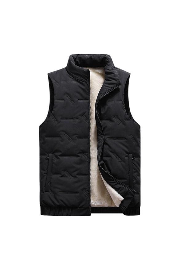 Quilted Puffer Vest for Men Quilted Water-Resistant Windproof Vest Zip Up Sleeveless Down Jacket with Pockets Winter Warm Puffy Lightweight Outerwear for Running Golf Outdoor,Black 5XL