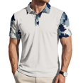 thumbnail image 1 of Homeyce Short Sleeve Polo Shirts for Men Button Collared Polo Shirts Casual Basic Lightweight Polo Sweatshirt Solid Color Short Sleeve Golf Shirts,White 3XL, 1 of 5