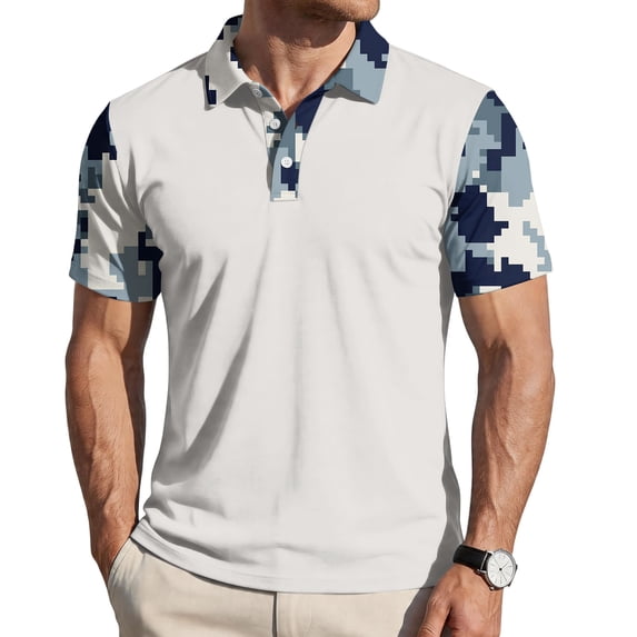 Homeyce Short Sleeve Polo Shirts for Men Button Collared Polo Shirts Casual Basic Lightweight Polo Sweatshirt Solid Color Short Sleeve Golf Shirts,White 3XL