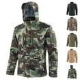 thumbnail image 1 of Homeyce Softshell Jacket for Men Fleece Waterproof Windproof Softshell Hooded Full Zip Softshell Jacket for Outdoor Hiking Fall Winter Warm Outerwear with Pockets,Camouflage L, 1 of 4
