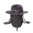 thumbnail image 1 of Homeyce Sun Hat Bucket Hats for Men Women Outdoor Wide Brim Fishing Hat with Detachable Face Cover & Neck Flap UV Protection,Black, 1 of 2