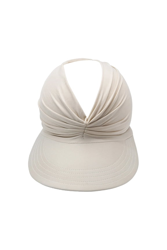 Sun Visor Hats for Summer Women Beach Hats Large Brim UV Protection Ponytail Golf Cap Sport Adjustable Visor,Beige 60