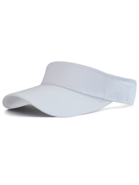 Sun Visors for Women Men Lightweight Adjustable Sun Hat Sunvisor for Golf Running Tennis,White