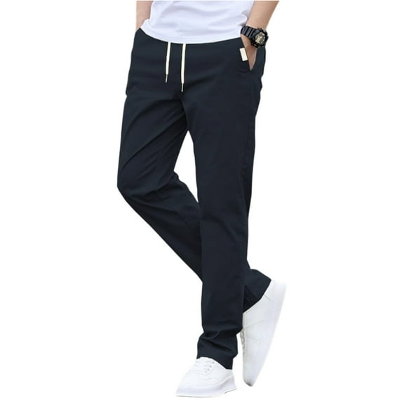 Homeyce Unisex Summer Athletic Lounge Pants Quick Dry Elastic Waist Pants Lightweight Hiking Breathable Pants with Pockets Drawstring Pants for Men's,Blue XL