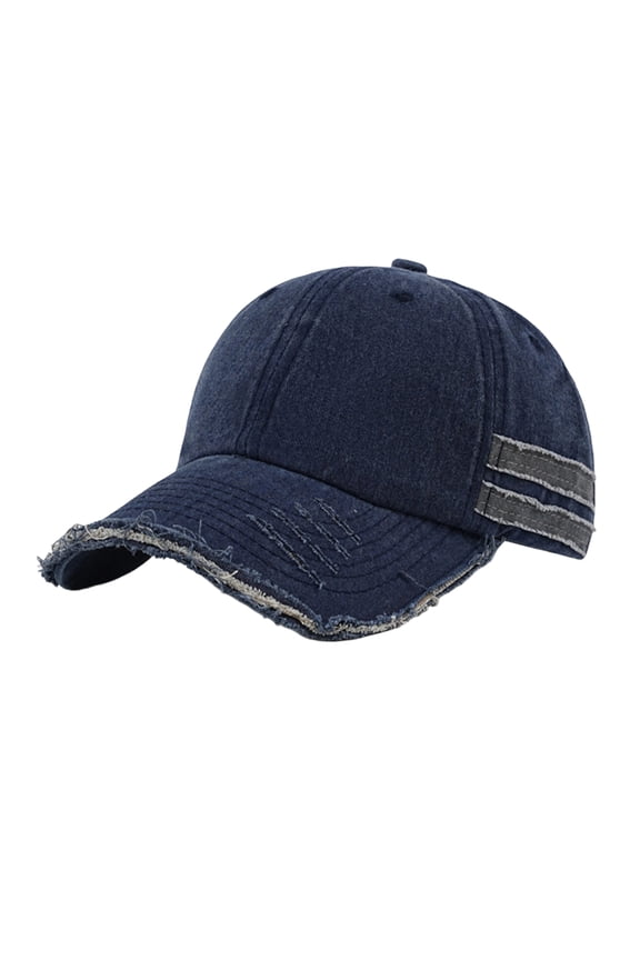 Vintage Ripped Washed Distressed Baseball Cap Adjustable Outdoor Daily Dad Hat for All Ages,Navy