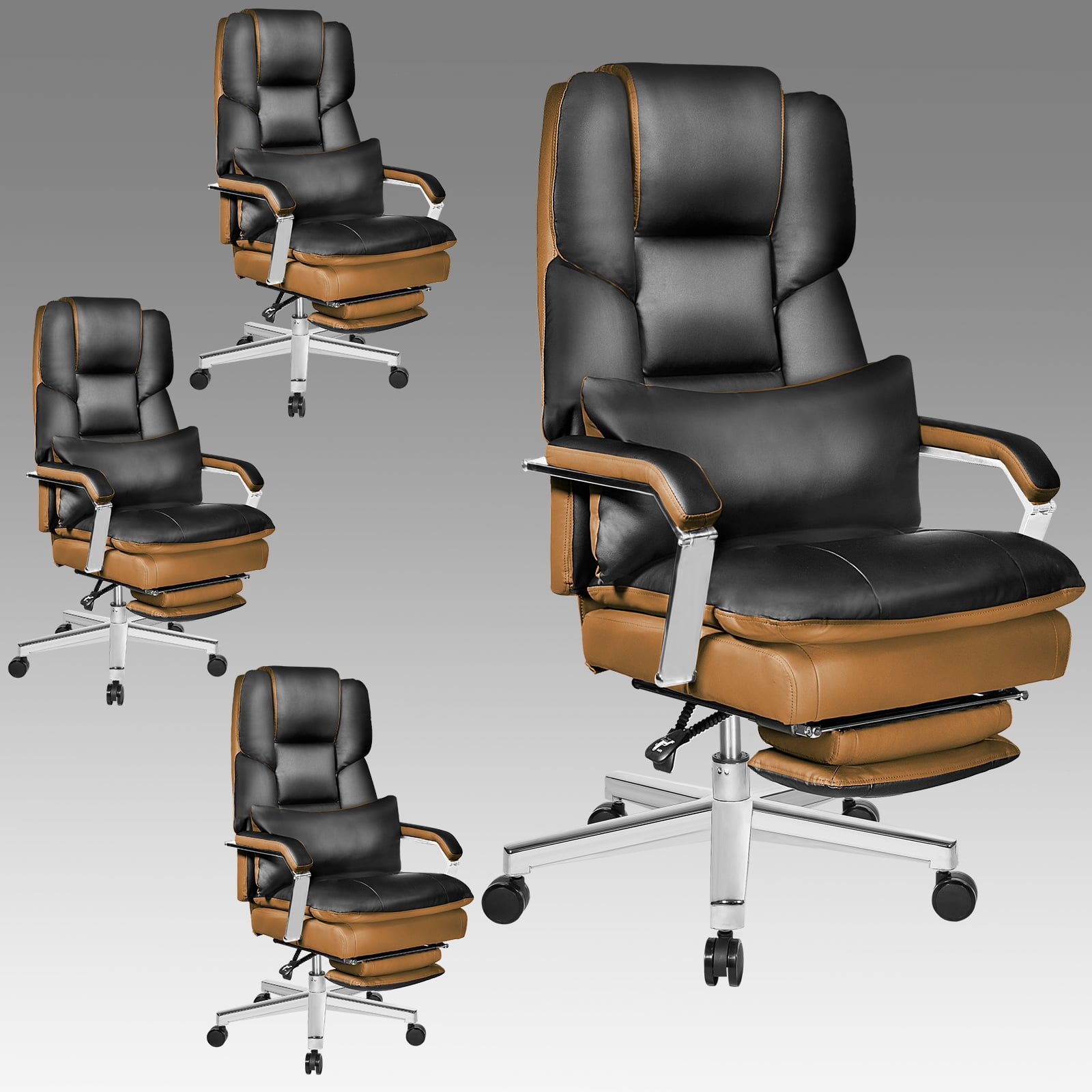 Reclining Executive Office Chair with Footrest, HomeZeer High Back