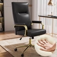 thumbnail image 1 of HomeZeer Black and Gold Office Chair, Swivel High Back Executive Office Chair with Wheels and Arms, Memory Foam Leather Adjustable Height Computer Desk Chairs for Home Office, 1 of 10