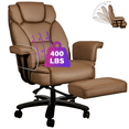 thumbnail image 1 of HomeZeer Big and Tall Office Chair with Footrest, 400 lbs Modern High Back Leather Office Chair, Reclining Wide Seat Ergonomic Executive Home Office Computer Desk Chair, Brown, 1 of 13