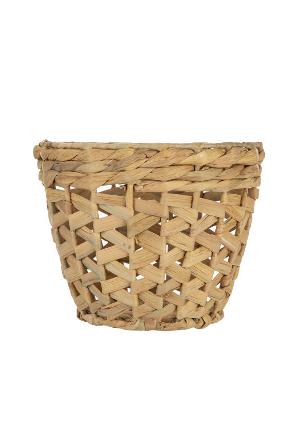 7" Open-Weave Tapered Natural Water Hyacinth Basket