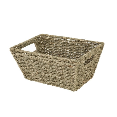 Homezone Natural Handwoven Seagrass Basket, Rectangle