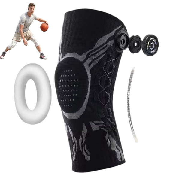 Homezy Knee Brace, Built-In Precision Dial Paired with a Contoured Design, Bilateral Spring Supports Combined with Anti-Slip Silicone Strips, Flexible and Breathable, Light and Thin, Ideal for Sports