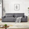 thumbnail image 1 of Homfa 105.5" Modern Corduroy Sofa,4 Seater Sofa with Extra Deep Seats,Upholstered Sleeper Couch for Living Room,lounge,Office,Gray, 1 of 9