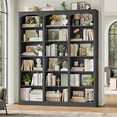 thumbnail image 1 of Homfa 18-Cube Bookcase and Bookshelves, 71.2" Triple Width 6-Tier Freestanding Arch Library Cabinet for Home Office Living Room, Dark Gray Texture, 1 of 8