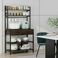 Homfa Large 5Tier Kitchen Bakers Rack with 2 Drawers, Industrial Metal