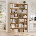 thumbnail image 1 of Homfa 2-Pack 6-Tier Tall Bookcases, Narrow Wooden Bookshelf Set for Living Room, Home Office and Library, Natural, 1 of 10