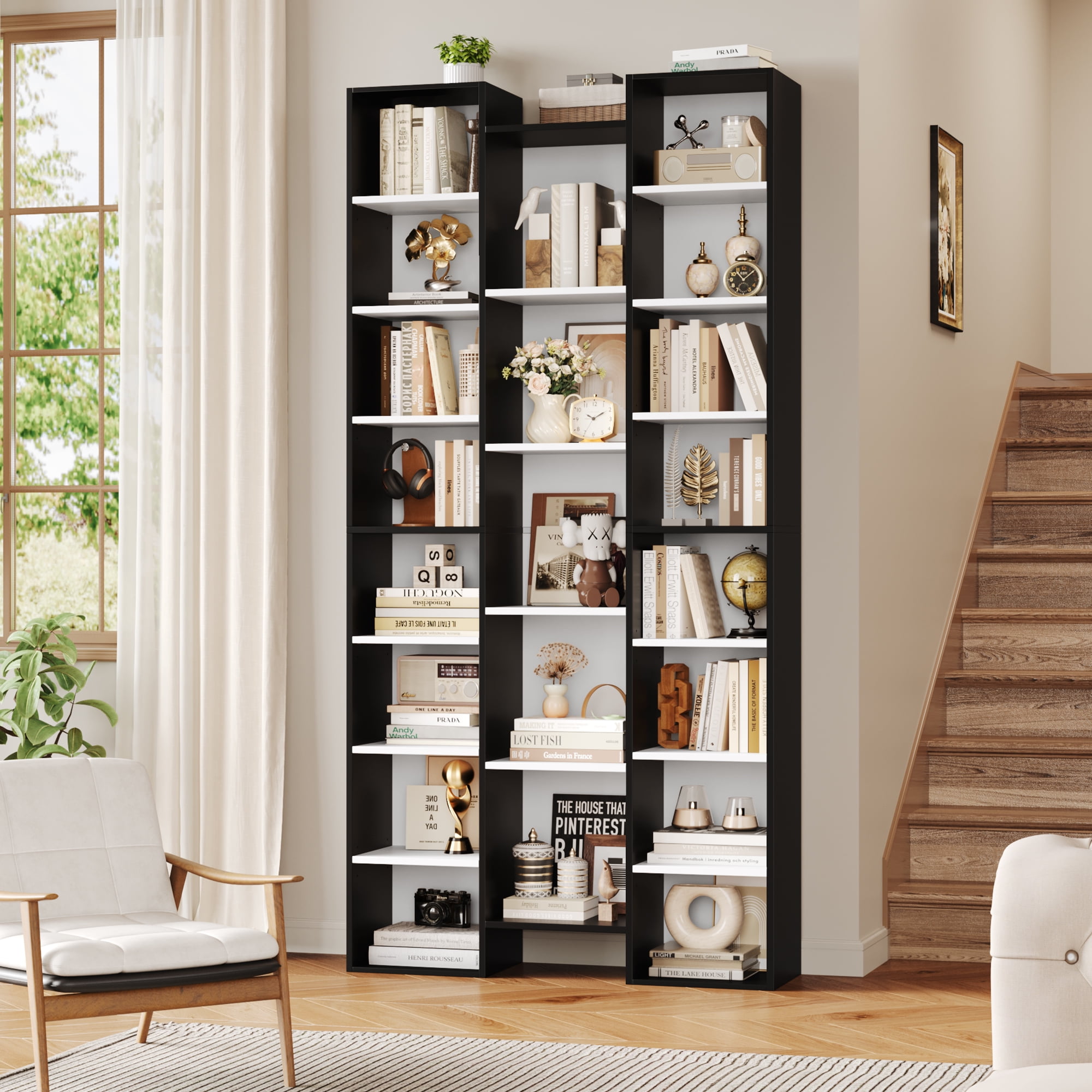 K.H.A.A.Aページ‼️ブラック３段BOX Amazon.com: YAHARBO Black 7 Cube Bookshelf,3 Tier Modern