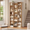 thumbnail image 1 of Homfa 21-Cube Bookcase, 71’’ Tall Wooden Bookshelves with Adjustable Shelves, Triple Wide CD Display Storage Organizer Shelf for Home Office, Natural Color, 1 of 10