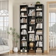 thumbnail image 1 of Homfa 21-Cube Bookcase and Bookshelves with Adjustable Shelves, 71.3'' Triple Width Open CD Display Storage Rack, Black, 1 of 10
