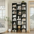 thumbnail image 1 of Homfa 21-Cube Bookcase and Bookshelves with Adjustable Shelves, 71.3'' Triple Width Open CD Display Storage Rack, Black, 1 of 9
