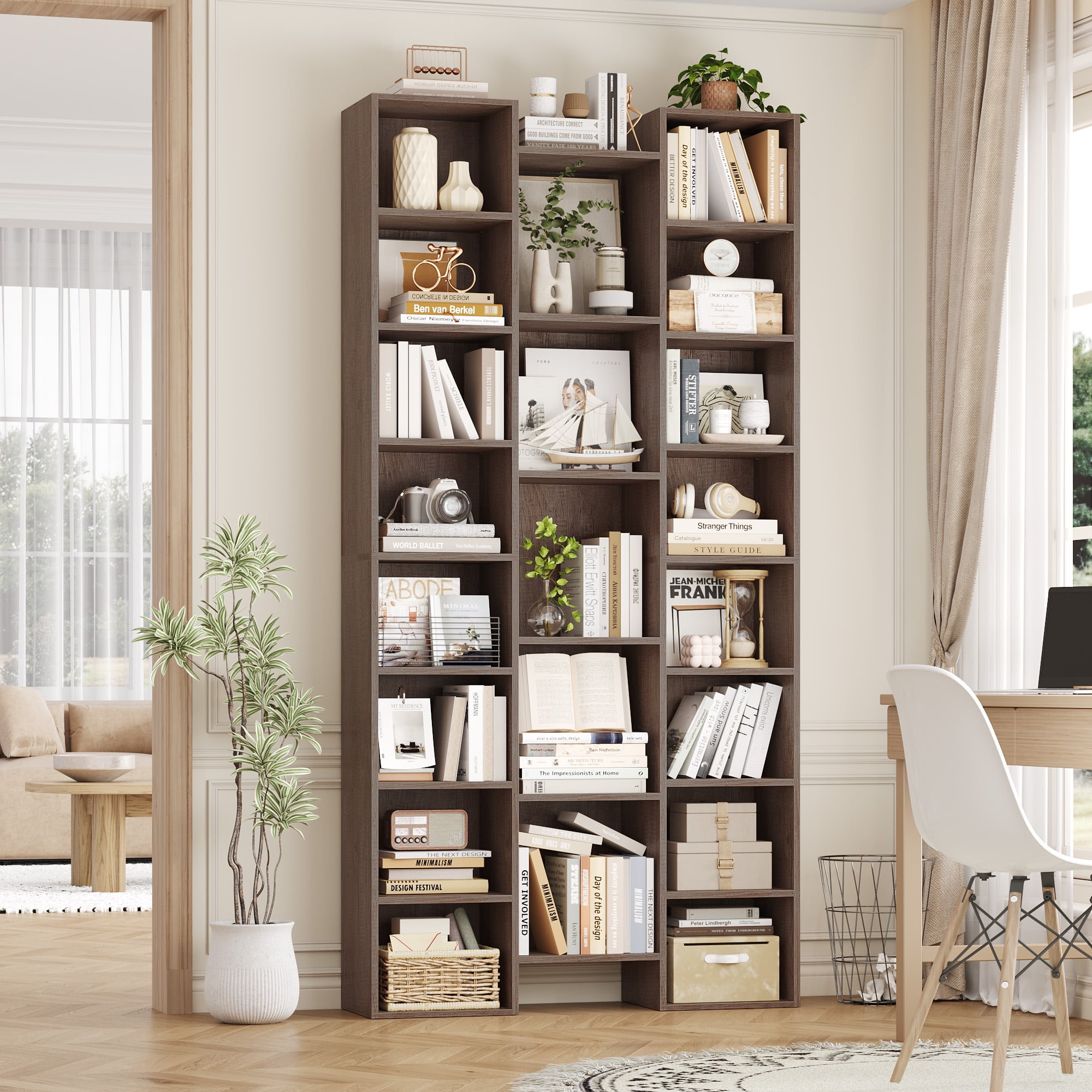 Homfa 21-Cube Bookcase and Bookshelves with Adjustable Shelves