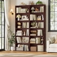 thumbnail image 1 of Homfa 2PCS 6-Tier Bookshelf, 70.8 Inch Tall Wooden Bookcase Storage Shelving Unit, Freestanding Display Rack for Living Room Office Home，Cherry, 1 of 8