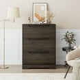 thumbnail image 1 of Homfa 3 Drawer Dresser, 23.6'' W Nightstand Chest of Drawer for Bedroom Living Room, Dark Brown, 1 of 7