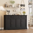 thumbnail image 1 of Homfa Buffet Cabinet with Drawers, 53.5”W Sideboard Storage Cabinet with Adjustable Shelf for Kitchen Dining Room, Black, 1 of 7