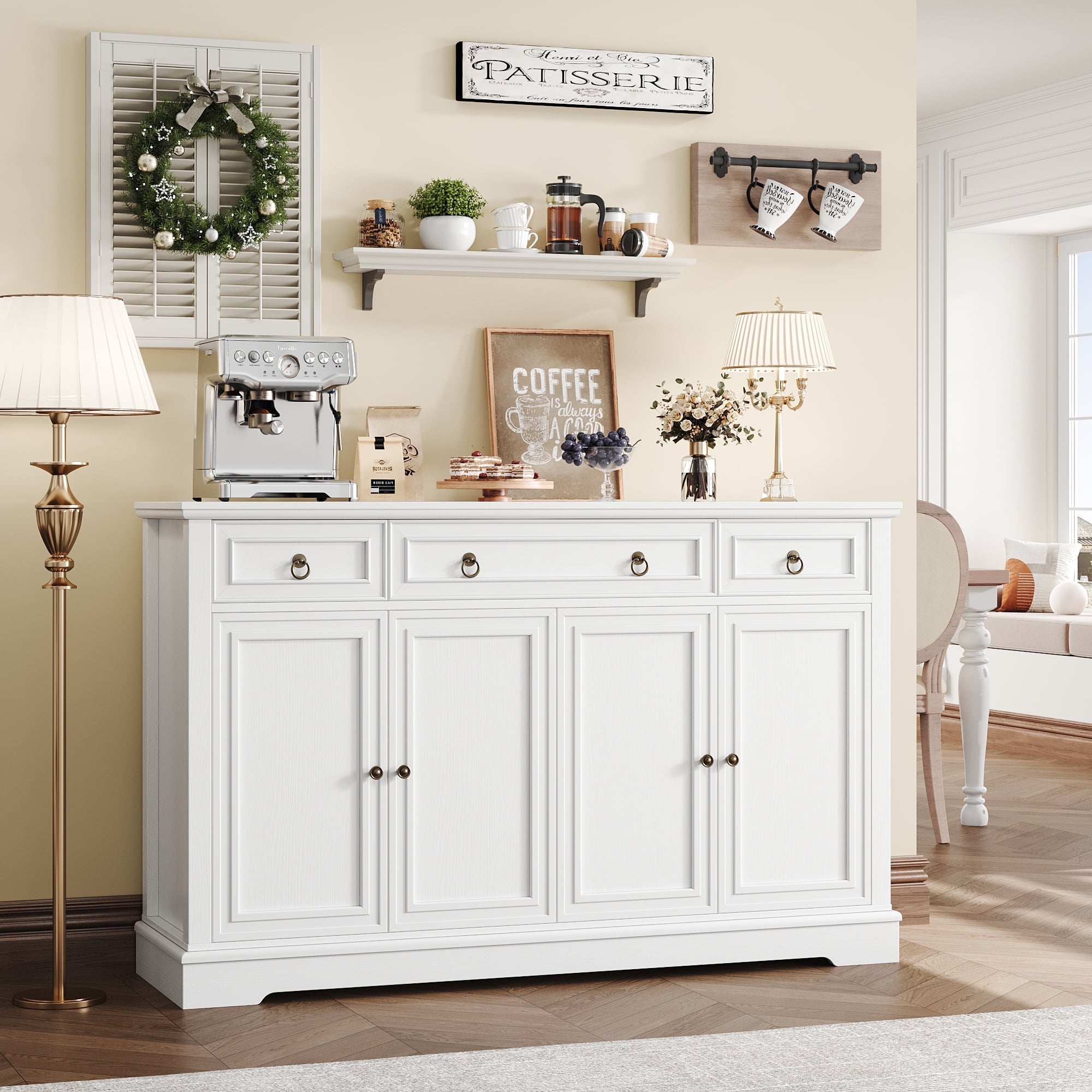 White buffet cabinet modern discount