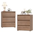 Homfa 3 Drawers Nightstand Set of 2, Small Sofa Table, Wooden Storage