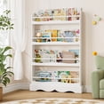 thumbnail image 1 of Homfa 4-Tier Book Shelf, White Kid's Bookshelf,E1 MDF Storage Bookcase with Safe Rounded Edges, Anti-Tip Open Shelving Unit for Nursery Playroom Bedroom, 1 of 7