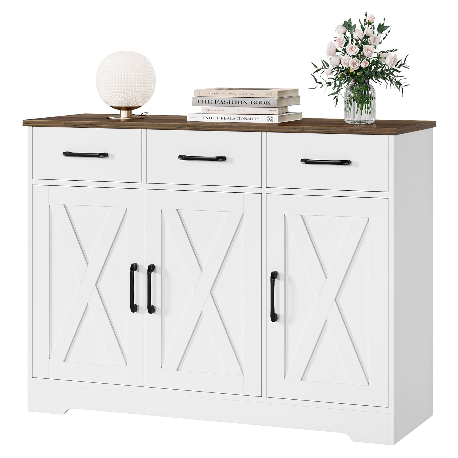 家具 cabinet Homfa 42.5'' Kitchen Buffet Sideboard Cabinet, 3 Drawers